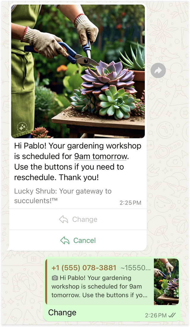 Interactive Reply Buttons Message