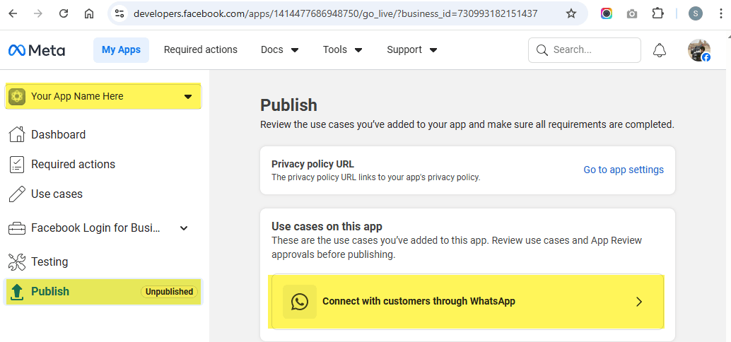 Click on Connect with Customer through Whatsapp