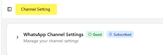 Whastapp channel setting